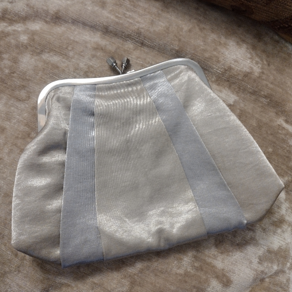 Champagne Colored Satin/Silk Clutch Bag
